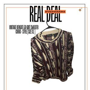 Vintage Bergati 3D Knit Sweater Coogi-Style XL